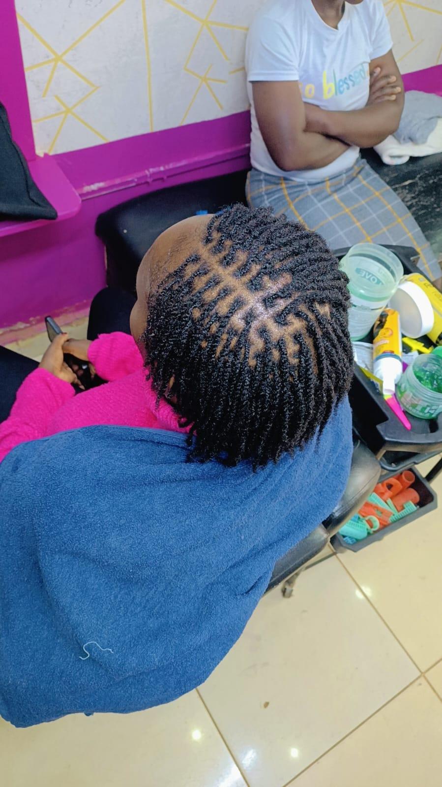 Mini twist on natural hair - Style 1