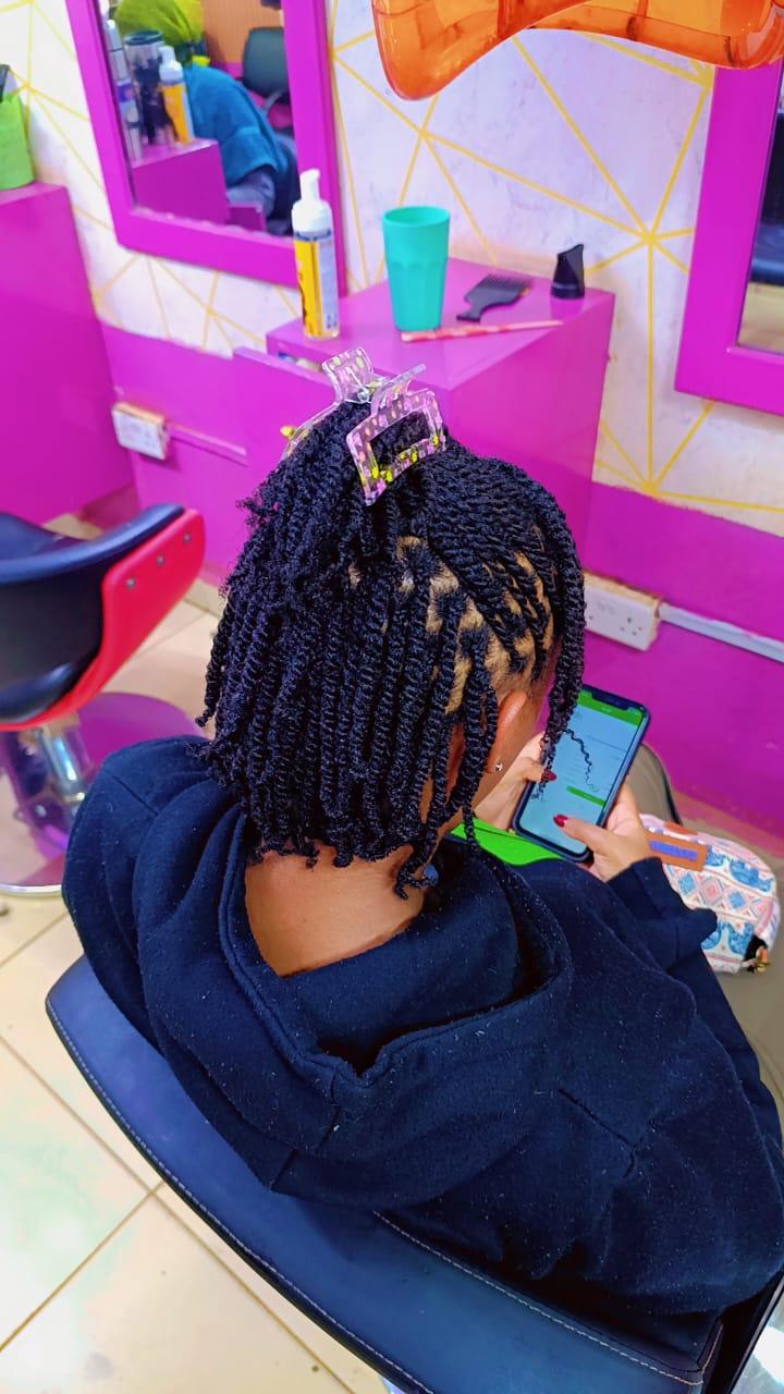 Twist out on natural hair